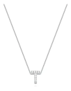 Colar Letra Inicial "T" Cravejada 40cm Prata 925 Brilliance