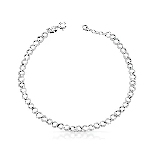 Pulseira Esferas 4mm Prata 925 18cm Feminina Pure