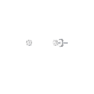 Brinco Ponto de Luz de Prata 925 Redondo Zircônia 5mm Clássica