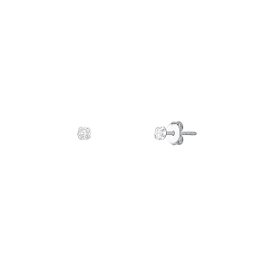 Brinco Ponto de Luz de Prata 925 Redondo Zircônia 4mm Clássica