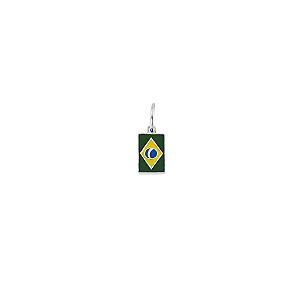 Pingente Bandeira do Brasil em Prata 925 com Resina Colorida