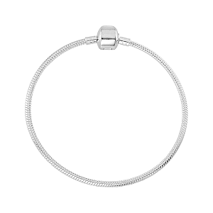 Pulseira para Berloques Rabo de Rato em Prata 925 Fecho Tambor 18cm Unissex Essenza