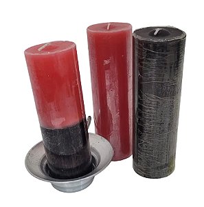 Kit 3 Velas de 7 Dias + Castiçal de Vela