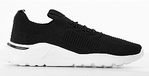 TÊNIS EM TRICOT PRETA ESPORTIVO