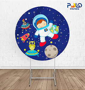 Painel Redondo Astronauta 2 - Tecido Sublimado