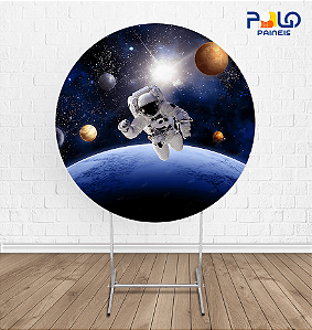 Painel Redondo Astronauta 5 - Tecido Sublimado