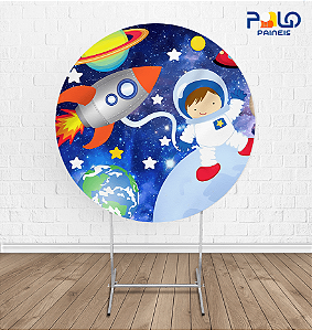 Painel Redondo Astronauta 8 - Tecido Sublimado