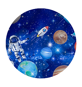 Painel Redondo Astronauta 9 - Tecido Sublimado