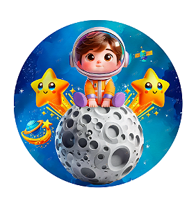 Painel Redondo Astronauta 11 - Tecido Sublimado