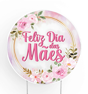 Painel Redondo Dia das Mães 4 - Tecido Sublimado