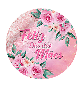 Painel Redondo Dia das Mães 9 - Tecido Sublimado