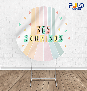 Painel Redondo 365 Sorrisos 7 - Tecido Sublimado