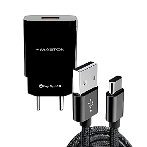 Carregador Tipo C USB Y18-3 Duplo 4.1A + Cabo H'maston