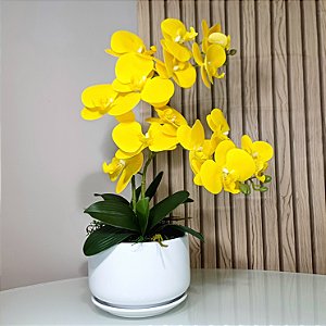 Arranjo de Orquidea Phalaenopsis Amarela Camile