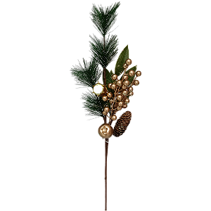 Enfeite Galho Natalino Dourado 60cm