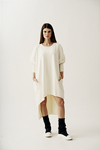 MAXI VESTIDO COM BOLSO OFF-WHITE