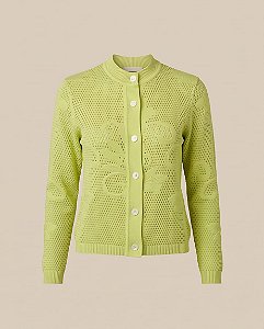 CARDIGAN TRICOT COM BORDADO DE FLORES