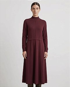 VESTIDO CONFORT EVASÊ DRAPEADO (CHERRY)