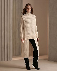 MAXI BLUSA SOBR-POSIÇÃO EM TRICOT ( OFF-WHITE)