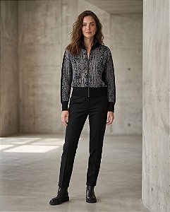 BOMBER JACQUARD DOLLS EM TRICOT ( CINZA)