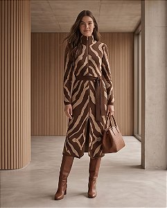 DUPLICADO - CASACO ANIMAL PRINT EM TRICOT COM BOLSOS