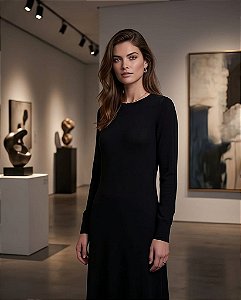 VESTIDO LONGO GOLA CANOA
