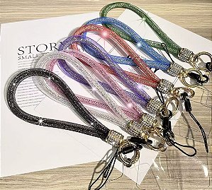Cordão para Celular com Strass e Glitter - Estilo e Praticidade