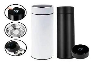 Garrafa Térmica Portátil com Termômetro Digital - 500ml Inox