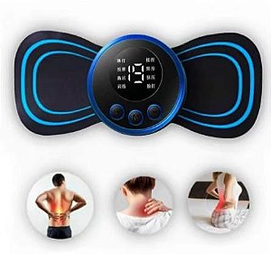 Kit Mini Massageador Elétrico Portátil Cervical EMS