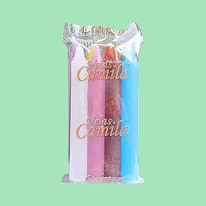 VELAS PALITO  Nº4 CX 24X8 Un (8 cores)