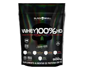 Whey 100% HD Black Skull 900g - Refil de Proteína Premium