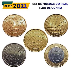 Set de moedas do Real 2021 - Completo - FC