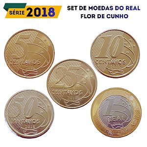 Set de moedas do Real 2018 - Completo - FC