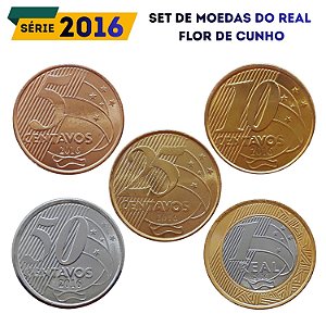 Set de moedas do Real 2016 - Raro - Completo - FC