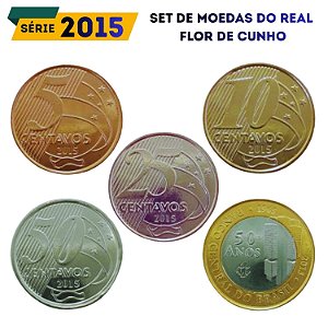 Set de moedas do Real 2015 - Raro - Completo - FC