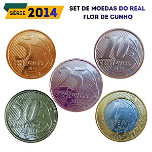 Set de moedas do Real 2014 - Raro - Completo - FC