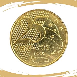 Moeda de 25 Centavos 1999 - RARA - V-519 - FC
