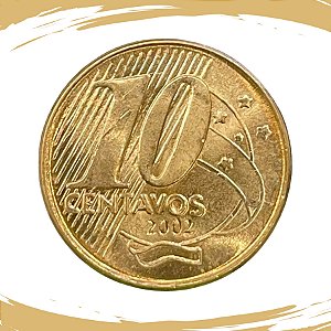 Moeda de 10 Centavos 2002 - RARA - V-495 - FC