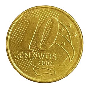 Moeda de 10 Centavos 2002 - RARA - V-495 - FC