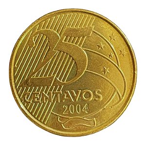 Moeda de 25 Centavos 2004 - RARA - V-524 - FC