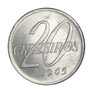 Promoção - Moeda 20 Cruzeiros 1965 - V-285 - Aluminio - Flor de Cunho
