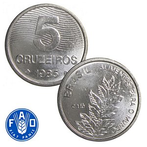 Moeda de 5 Cruzeiros 1985 - V-354 - FAO - FC
