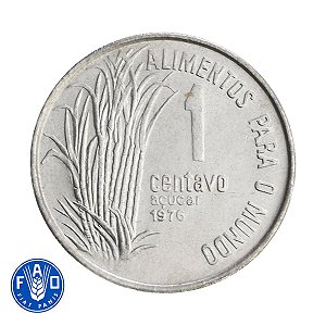 Moeda de 1 Centavo FAO 1976 - V-326 - RARA - FLOR DE CUNHO