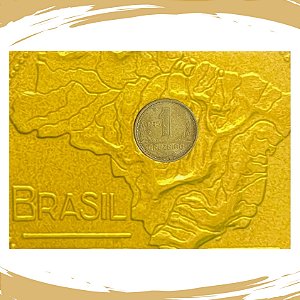 Cartela com a Moeda de 1 Cruzeiro 1943/1955 - Br.Al - Circulada