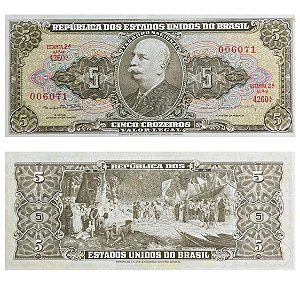 Brasil - Cédula de 5 Cruzeiros 1964 C-074b - 2ª Estampa - Série 4260 - Sob/Fe