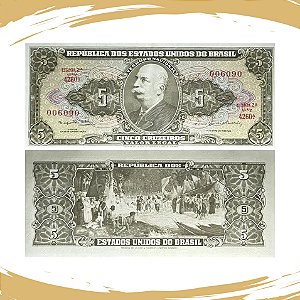 Cédula do Brasil - 5 Cruzeiros 1964 C-074b - 2ª Estampa - Série 4260 - Sob/Fe