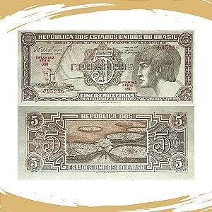 Cédula do Brasil - 5 Cruzeiros 1962 C-112 - 3ª Estampa - Indio - Série 080 - FE