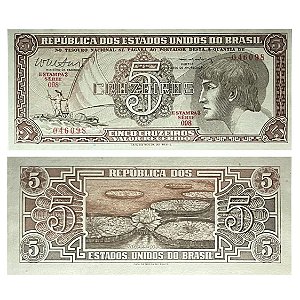Brasil - Cédula de 5 Cruzeiros 1962 C-112 - Série 098 - 3ª Estampa - Indio - FE
