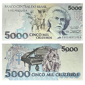 Brasil - Cédula de 5.000 Cruzeiros 1993 C-221 - Carlos Gomes - FE