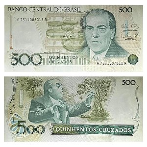 Brasil - Cédula de 500 Cruzados 1988 C-192 - Villa Lobos - Sob/Fe
